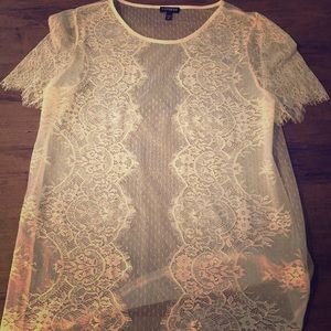 Express Lace Short-Sleeve Top